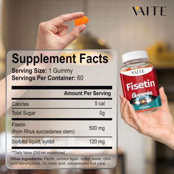 Fisetin VAITE gomitas frasco lateral