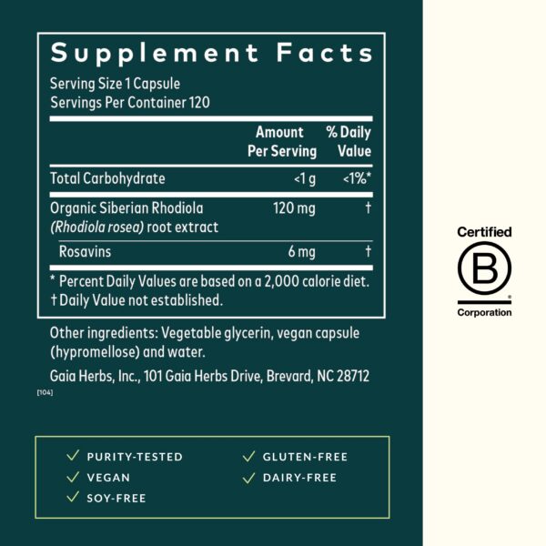 Fito-cápsulas líquidas veganas Rhodiola Rosea para aguante saludable