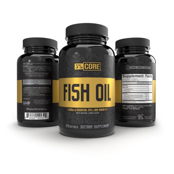 Bottle of 5% Nutrition Core Fish Oil