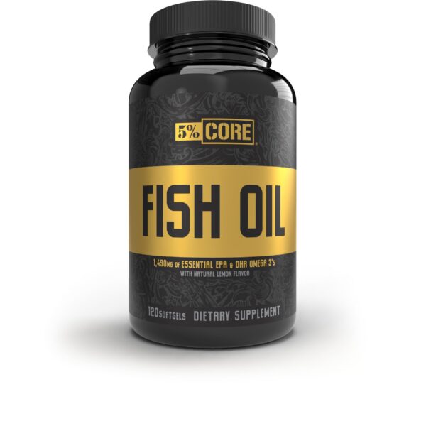 5% Nutrition Core Fish Oil bottle lemon flavor