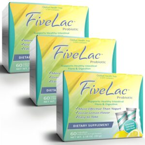 FiveLac bebida probiótica sabor limón 60 sobres GHT 3 paquetes
