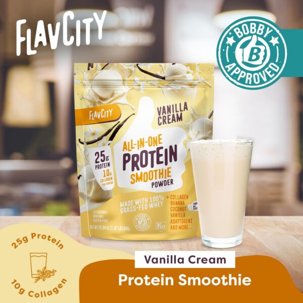 Version 1.0.0 Empaque de batido de proteína FlavCity vainilla