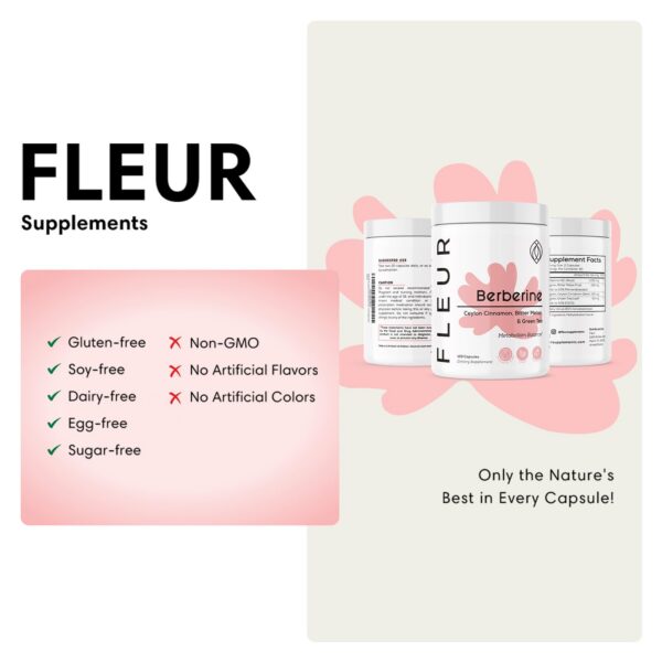 Version 1.0.0 Suplemento vegano FLEUR berberina para salud general