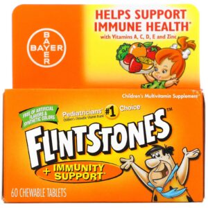 Frente del Flintstones Multivitamin gomitas sabor fruta 60 ct