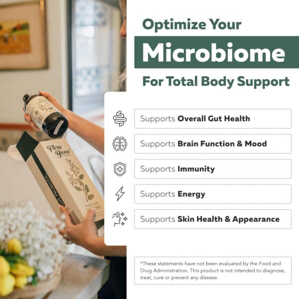 Flora Biome probiótico prebiótico postbiótico orgánico natural