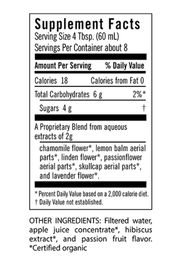 Botella de vidrio suplemento Flora Sleep-Essence orgánico para dormir