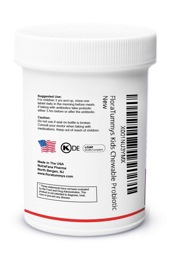 FloraTummys probióticos sin gluten sin alérgenos 30 tabletas