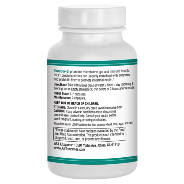 Frasco Floracor-GI y etiqueta