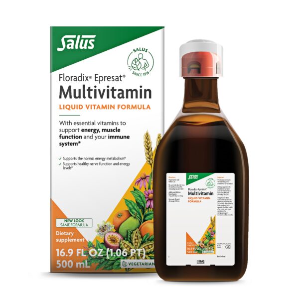 Floradix Epresat multivitamínico líquido 17 onzas botella frontal