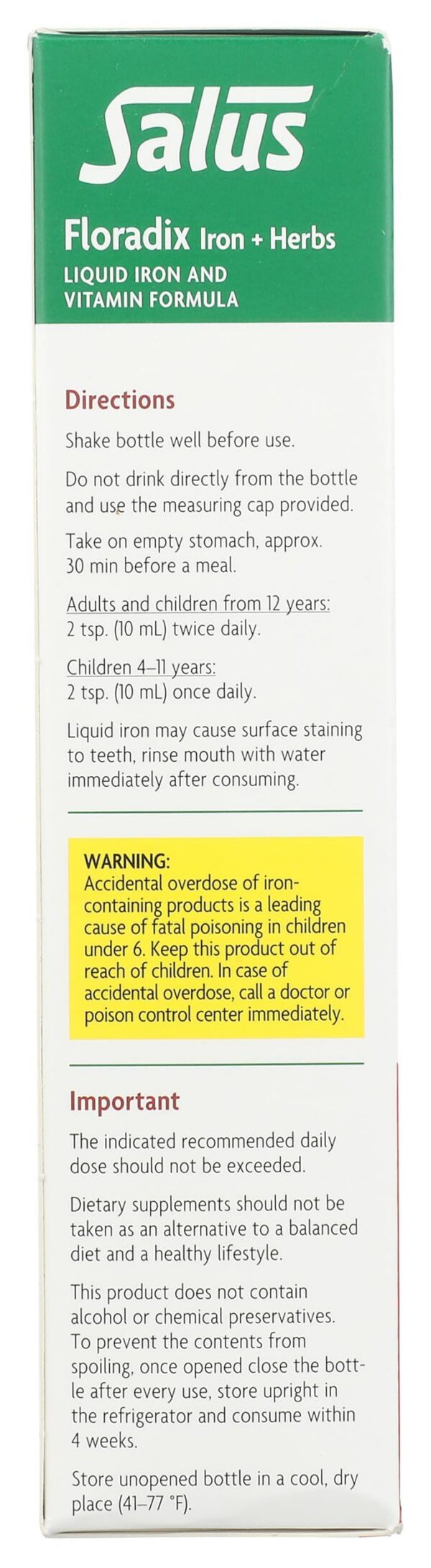 Instrucciones de uso Floradix Floravital