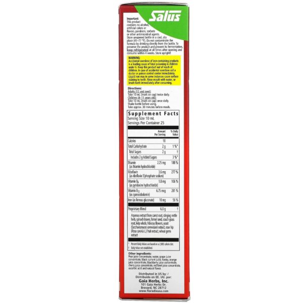 Etiqueta Floradix Floravital liquido