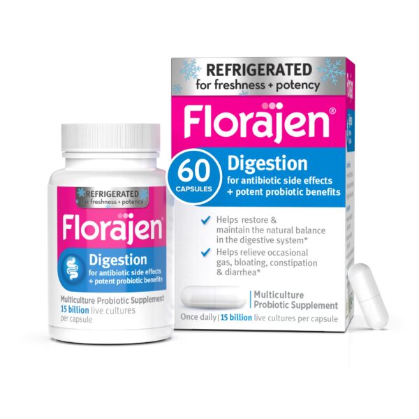 Version 1.0.0 Florajen Digestión botella de probióticos 60 cápsulas