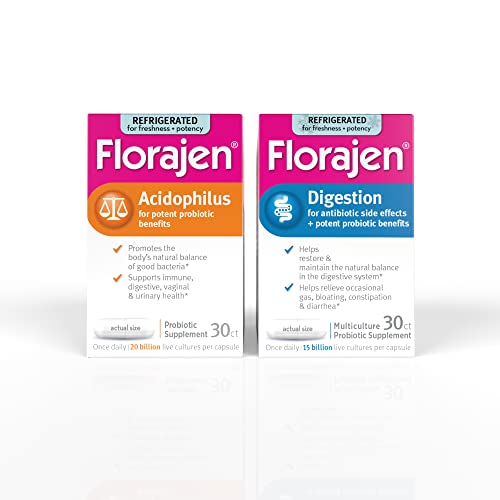 Paquete Florajen probióticos salud intestinal y vaginal 60 cápsulas
