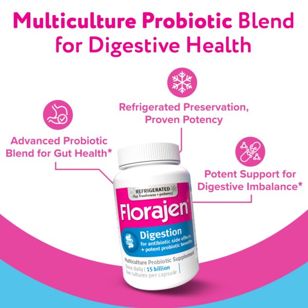 Cápsulas probióticas Florajen para alivio de estreñimiento