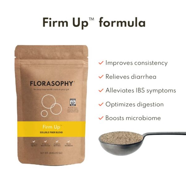 Florasophy Firm Up paquete frontal fibra prebiótica vegana