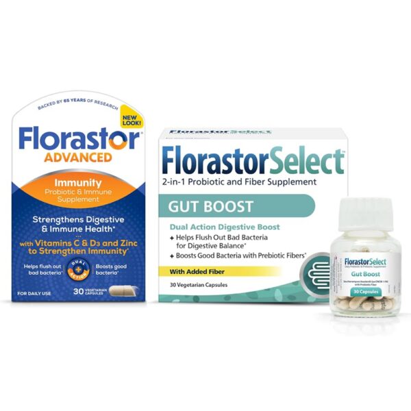 Version 1.0.0 Florastor suplemento probiótico prebiótico 30 cápsulas refuerzo inmunidad