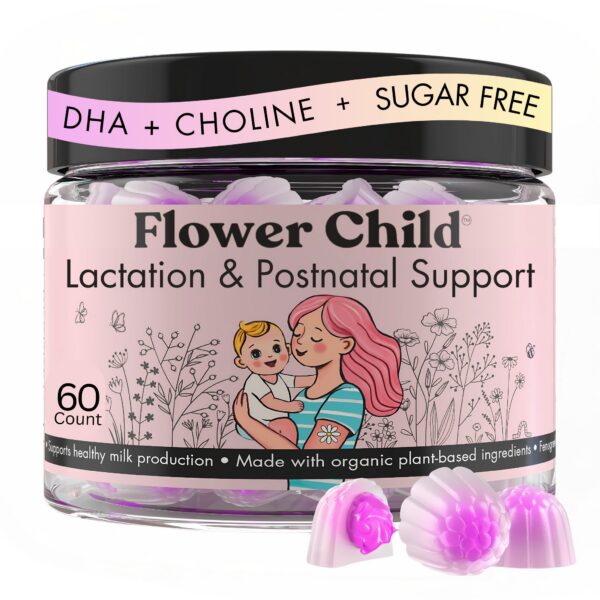 Gomitas Flower Child para lactancia con moringa y DHA