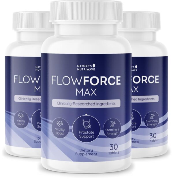FlowForceMax suplemento herbal natural 30 tabletas masticables