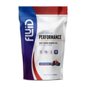 Fluid Performance sabor Blueberry Pomegranate etiqueta frontal