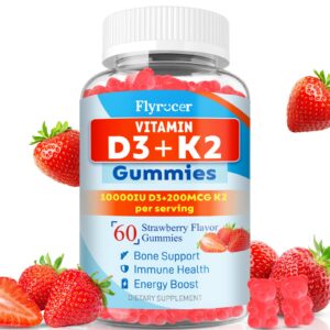 Version 1.0.0 Flyrocer gomitas D3 y K2 sabor fresa frontal