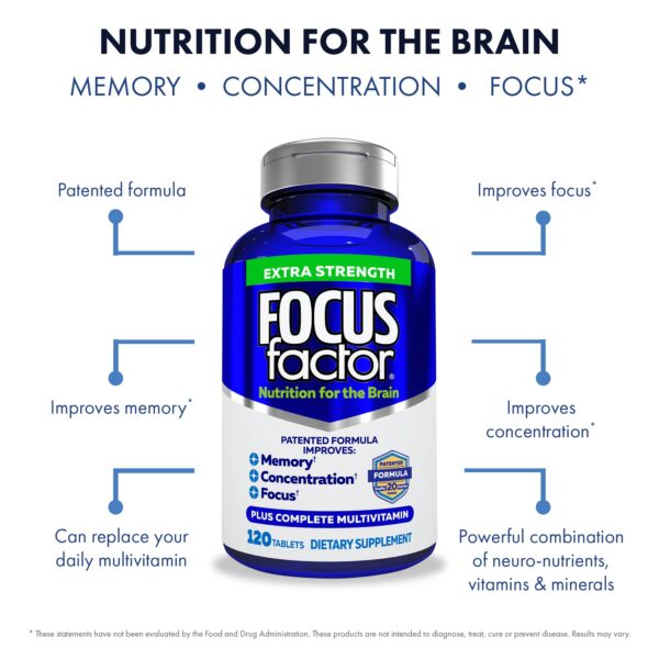 Frasco frente Focus Factor Extra Strength