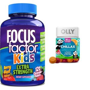Version 1.0.0 Frente del pack Focus Factor Kids y Olly Chillax