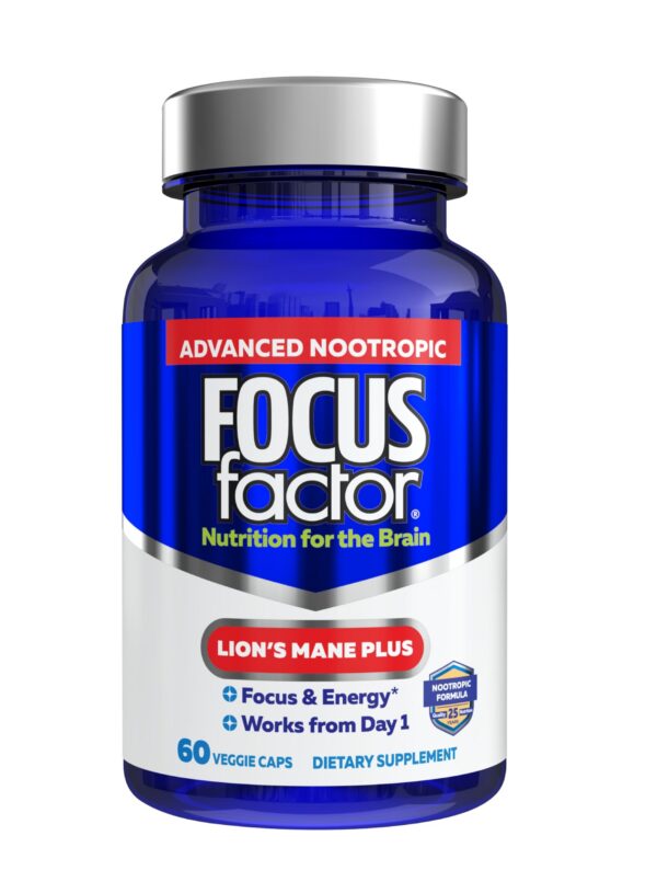Focus Factor Lions Mane Plus suplemento nootrópico 60 cápsulas