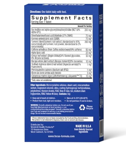 Version 1.0.0 Etiqueta Focus Formula nootrópico