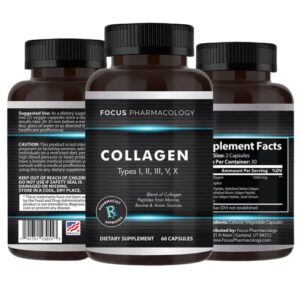 Frasco oscuro de Focus Pharmacology Colágeno