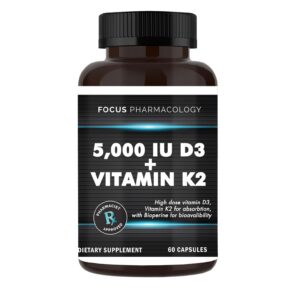 Frasco Focus Pharmacology D3 y K2 - 60 cápsulas