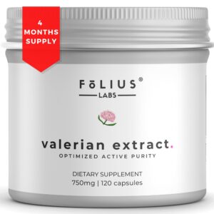 Botella FOLIUS LABS cápsulas extracto valeriana 4x