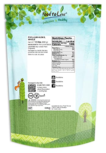 Copos sin sabor de Psyllium para dietas keto y veganas