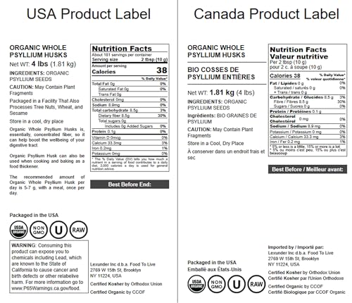 Version 1.0.0 Cáscaras de psyllium orgánico Food to Live close-up