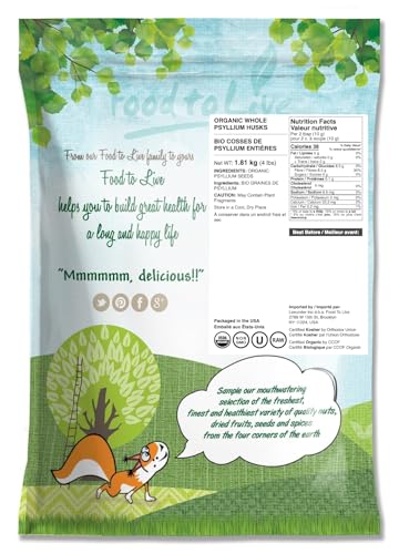 Cáscaras de psyllium orgánico Food to Live textura