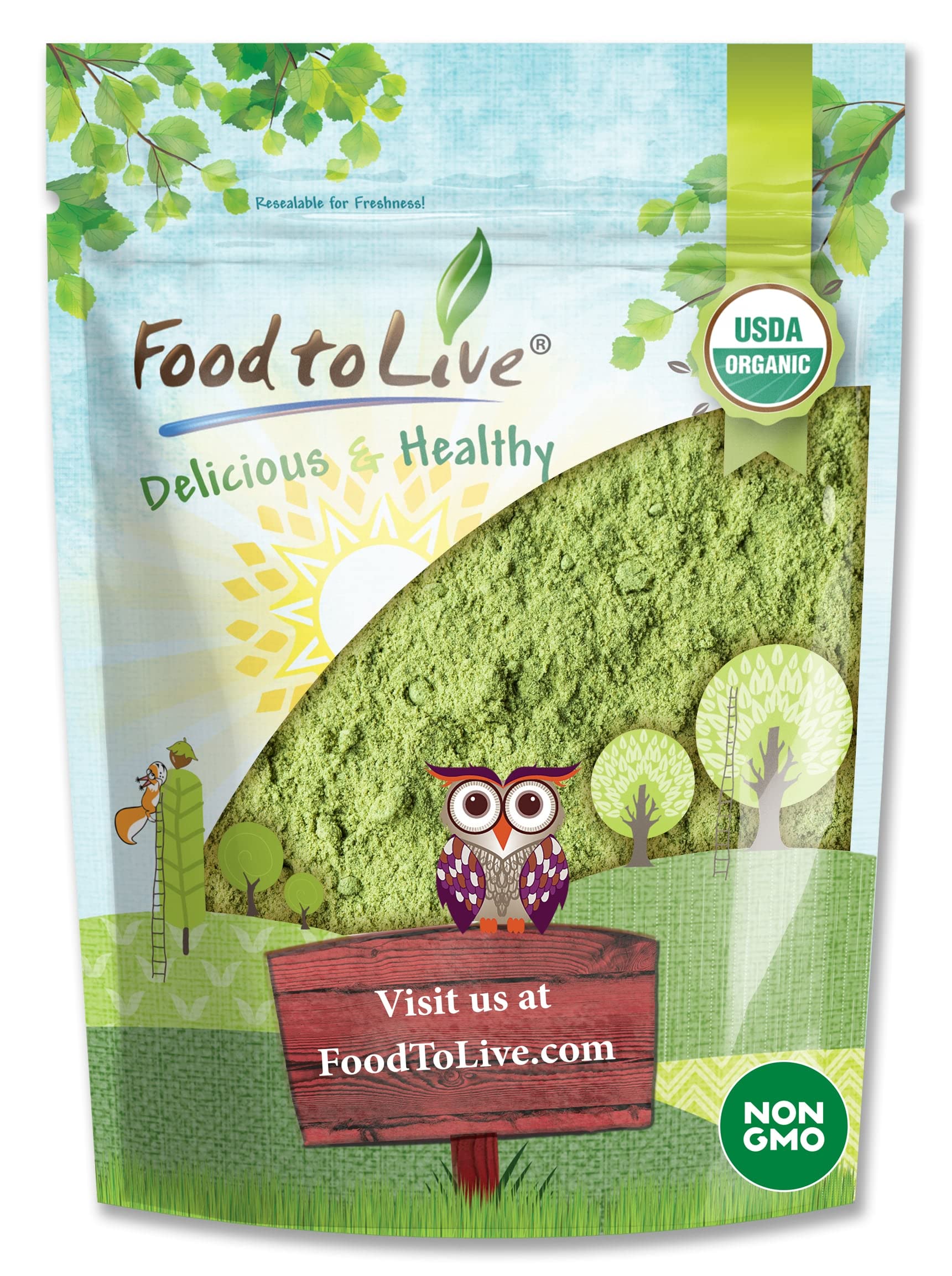 Food to Live SuperGrass Powder Blend Alfalfa Barley Wheat