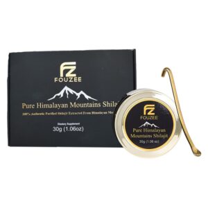Paquete de Shilajit puro FOUZEE con cuchara de acero inoxidable
