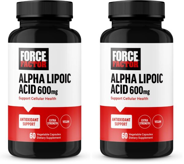Frasco de Force Factor Alpha Lipoic Acid 600mg