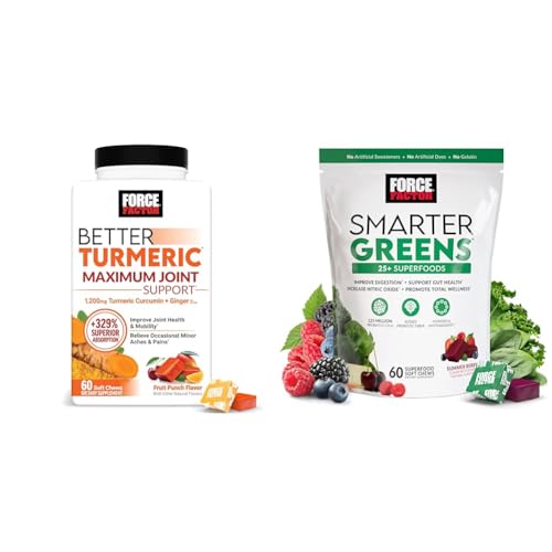 Force Factor Better Turmeric frasco con 120 masticables soporte articular y superalimentos