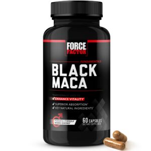 Frasco Force Factor Black Maca con etiqueta