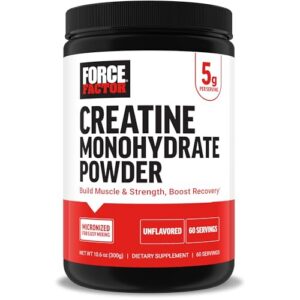 Force Factor creatina monohidrato polvo 60 porciones sin sabor