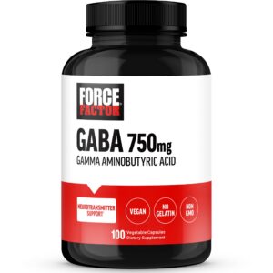 Version 1.0.0 FORCE FACTOR GABA 750mg cápsulas para calma y relajación