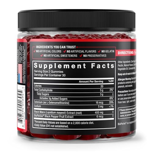 Etiqueta con ingredientes maca negra