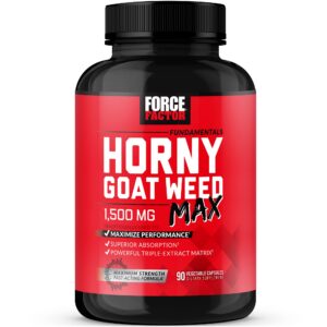 Force Factor Horny Goat Weed Max suplemento herbal 1500mg 90 cápsulas