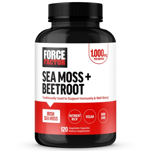 Version 1.0.0 Frente del envase Force Factor Irish Sea Moss y Beet Root