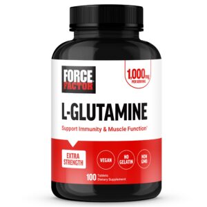 Version 1.0.0 Etiqueta y frasco Force Factor L-Glutamina 1000 mg