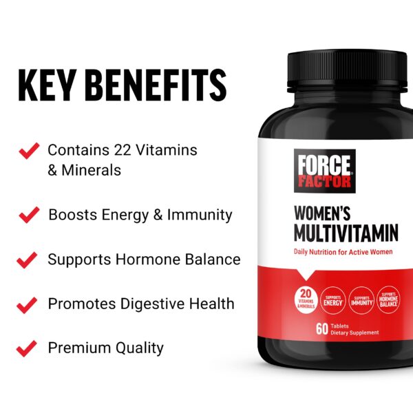Force factor multivitaminico mujer para equilibrio hormonal energía