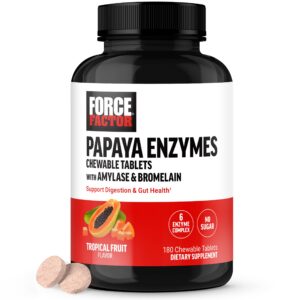 Tabletas masticables Force Factor Papaya Enzymes Complex