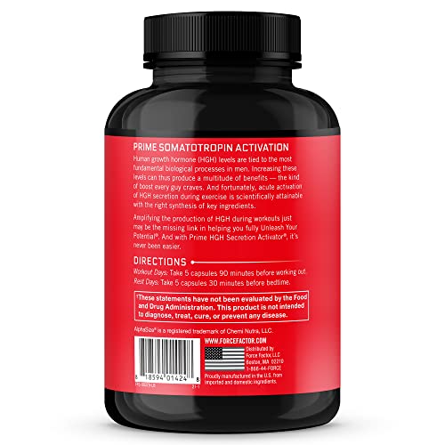 Frontal del frasco Force Factor Prime HGH suplemento para hombres