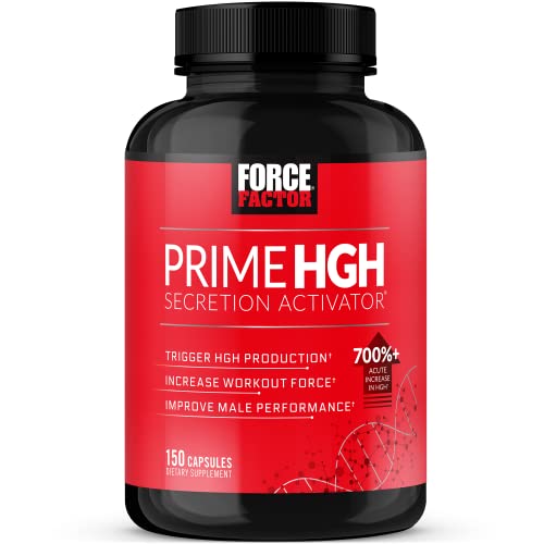 Suplemento Force Factor Prime HGH en caja negra con 150 cápsulas