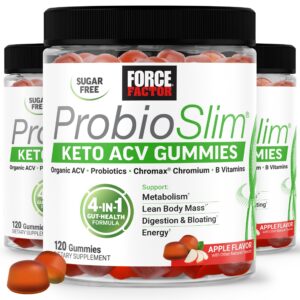Force Factor ProbioSlim keto gomitas vinagre de sidra manzana empaque blanco